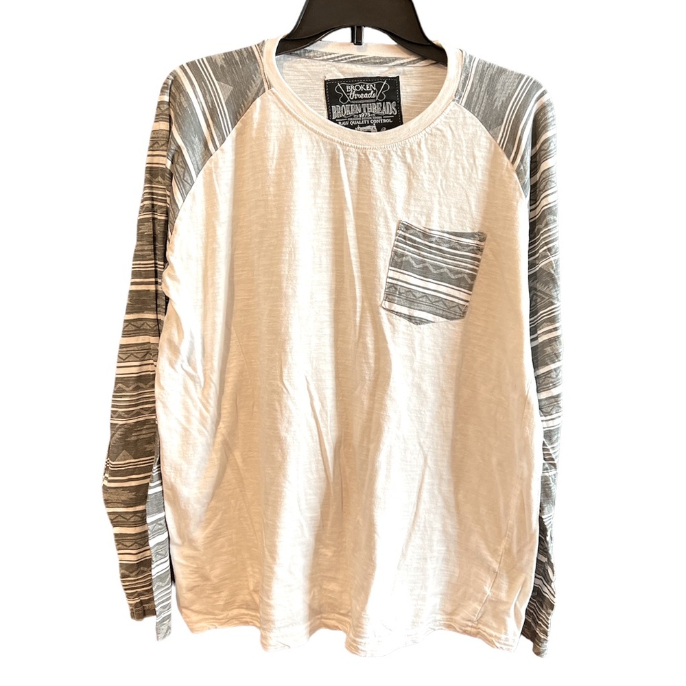 Broken Threads Premium denim goods one pocket long sleeve tshirt size large